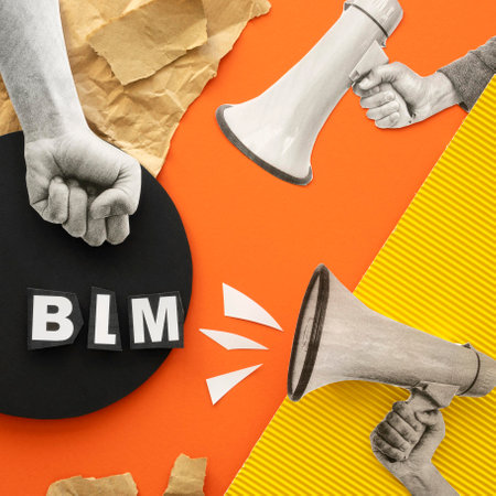 black lives matter concept with megaphoneの写真素材