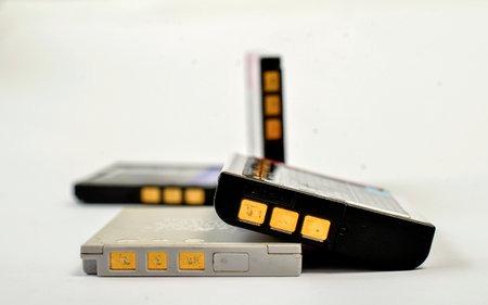 li-on battery for the camera. Placed on a white background . isolated