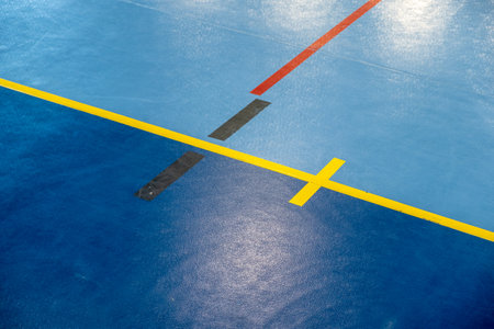Multi-sports court, lines painted on the ground