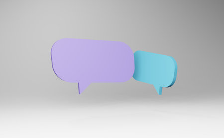 Illustration of a speech. Mockup for design. Conversation symbol. 3d renderingの写真素材
