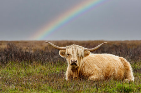 Exmoor Highland Cowの写真素材