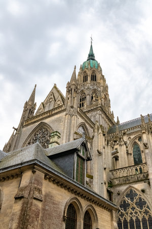 Bayeux, Normandy, the cathedral in the historic centerの写真素材