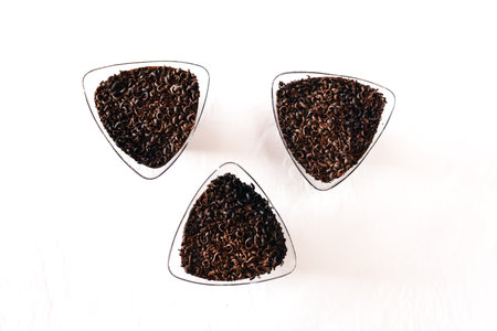 white isolated background with clipping paths close up Homemade chocolate cupcakes. Decorate with...