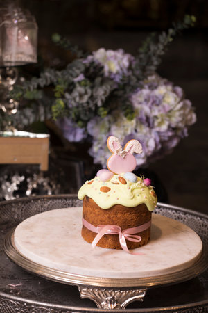 An Easter cake decorated with a bunny