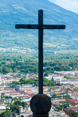 Cross of concrete symbol of the Christian churchの写真素材