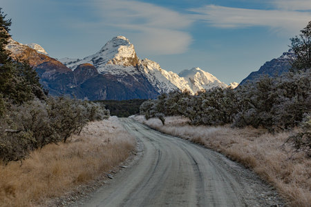 The Road to the Routeburn Track in Queenstown, New Zealandの写真素材