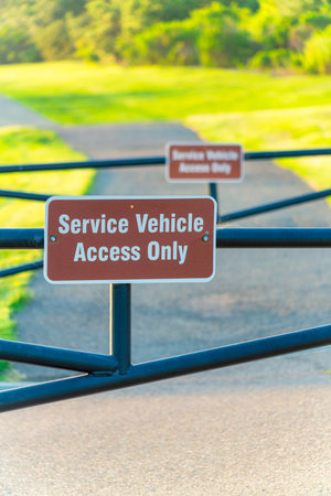 A service vehicle access only signの写真素材