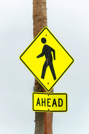A vertical shot of an Ahead signの写真素材
