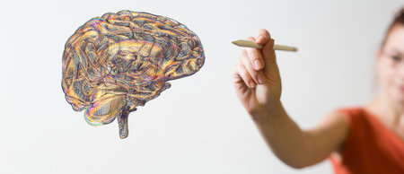 The wired brain illustration - next step to artificial intelligenceの写真素材