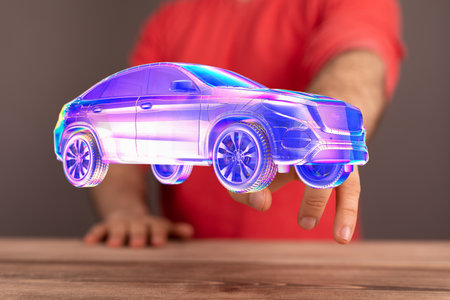 The autonomous online car-sharing service controlledの写真素材