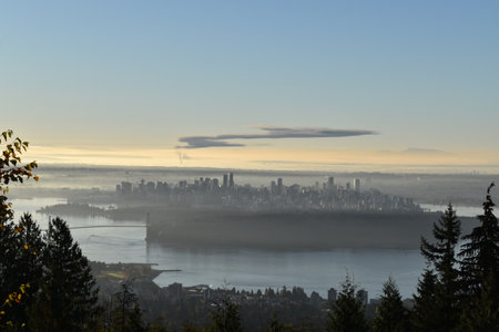 A view of Downtown Vancouver in the morning.の写真素材