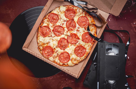 A closeup shot of pizzaの写真素材