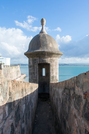 A vertical shot of the Castillo San Felipe del Morro, San Puerto Ricoの写真素材