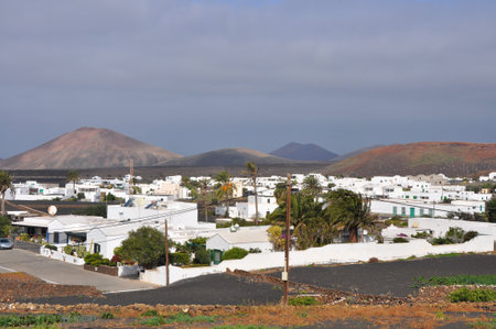 Village El Golfo on Spanish canary island Lanzaroteの写真素材