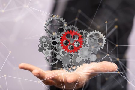 A 3D rendering of engineering and design image gearsの写真素材
