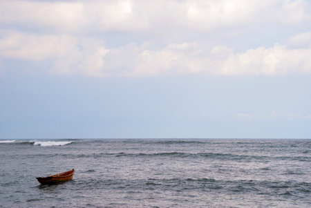 Storm faces the beach the Cobanos in El Salvador, Central America.の写真素材