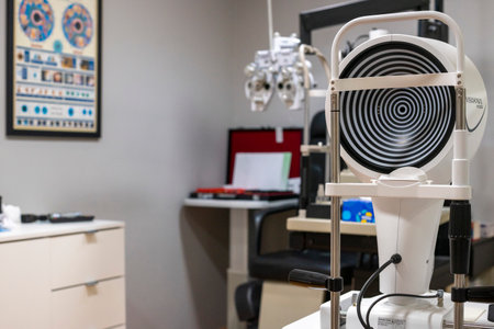 A special device for checking person's vision at the eyewear shop