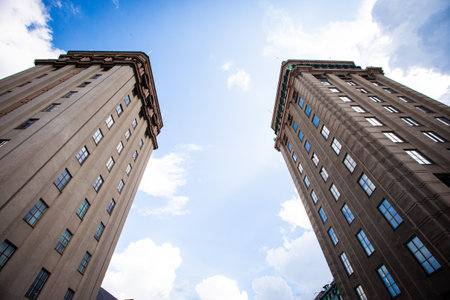 A low angle of the Kungstornen building in Stockholm, Sweden