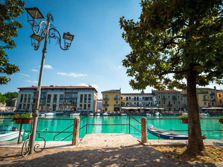 Turquoise and crystal clear water at Italian portの写真素材