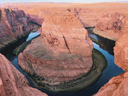 A landscape of the Colorado River in the Glen Canyon National Recreational Area in the USの写真素材