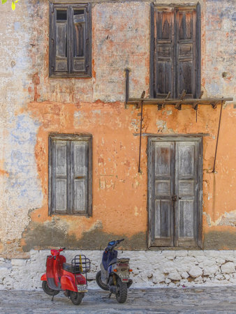 HALKI GREECE - JULY 10, 2021: Halki is a Greek island and part of the Dodecanese island group.のeditorial素材