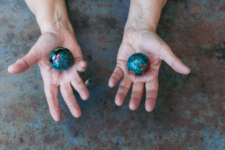 Baoding Balls are more than just your average stress balls. They are an invention with a deep oriental history of chi merged with the practice of tradの写真素材