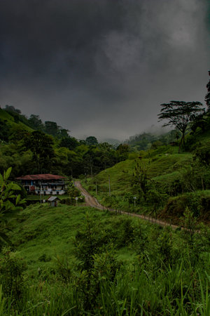 A beautiful shot of a natural landscape on a cloudy dayの写真素材