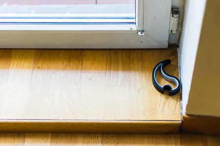 The window with an object near it in Poznan, Polandの写真素材