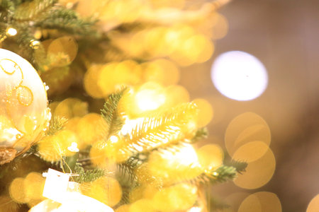 Bright lights and colors of New Year's Eve. Christmas and New Year holidays background. Glitter lights backdrop.の写真素材