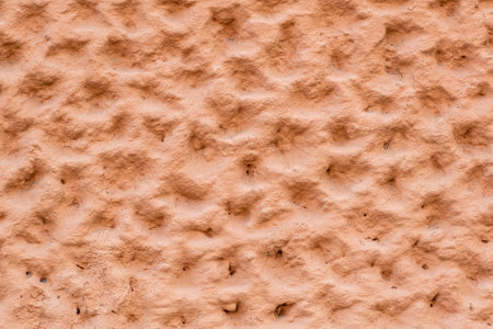 A closeup of a light cream textured wallpaper backgroundの写真素材