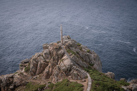 A high angel shot of an amazing seascape of Galicia, Spain.の写真素材