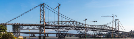 The Hercilio Luz Bridge, located in Florianopolis, Brazil