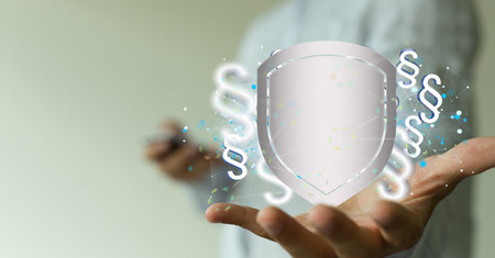 A closeup shot on a man's hand interacting with the law and justice concept modern 3D
