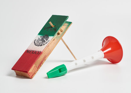 The Mexican flag on the tableの写真素材