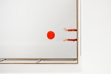 A white empty room viewed form above