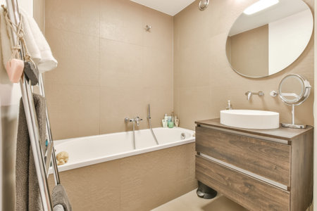 A beautiful bathroom with a modern interior