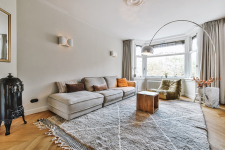 A beautiful living room with a modern interior