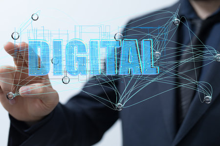 A human hand showing big data and artificial intelligence concept