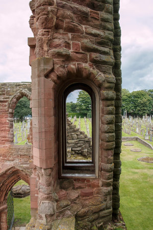 A vertical view of Arbroath Abbey in the UK.の写真素材