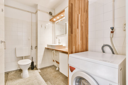 A beautiful bathroom with a modern interiorの写真素材