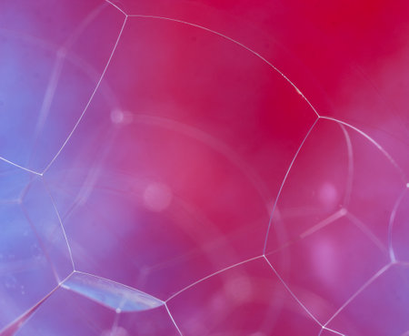 A macro shot of bubbles on a gradient pink backgroundの写真素材