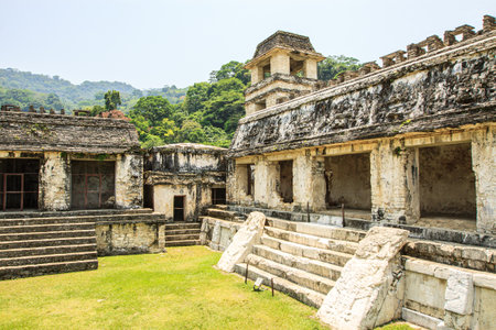 The Palenque archaeological site in Mexicoの写真素材