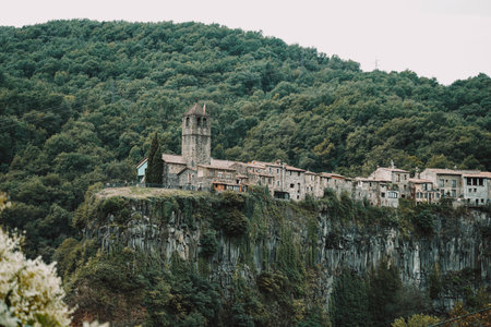 The Zona Volcanica de la Garrotxa Natural Park at a Holocene volcanic field in Catalonia,  Spainの写真素材