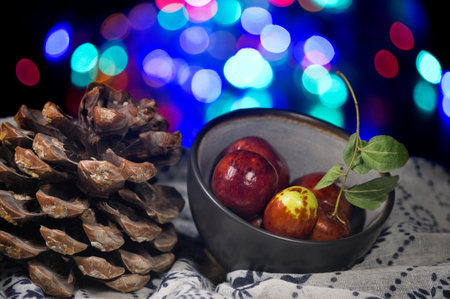 Jujube.Fruit grown in South Asia, whose sweet taste and crunchy texture make it a very rare food in the kitchen.の写真素材