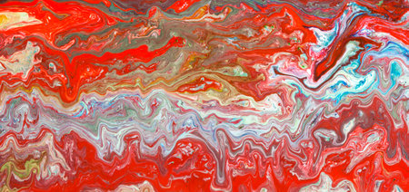 A shot of a colorful wavy abstract pattern painted with watercolors