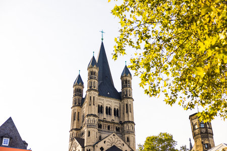 The Great Saint Martin Church - a Romanesque Catholic church in Cologne, Germanyの写真素材