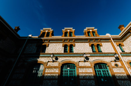 The Matadero facade, former slaughterhouse in Arganzuela district of Madrid converted to arts centerの写真素材