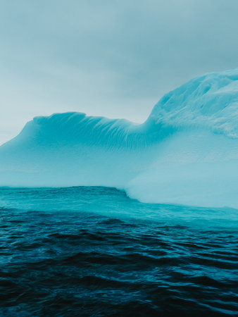 A vertical shot of a majestic landscape in Antarctica