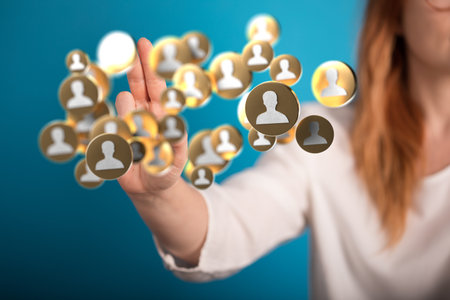 A 3D render people network structure HR - Human resources management and recruitmentの写真素材