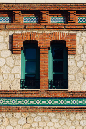The Matadero facade, former slaughterhouse in Arganzuela district of Madrid converted to arts centerの写真素材